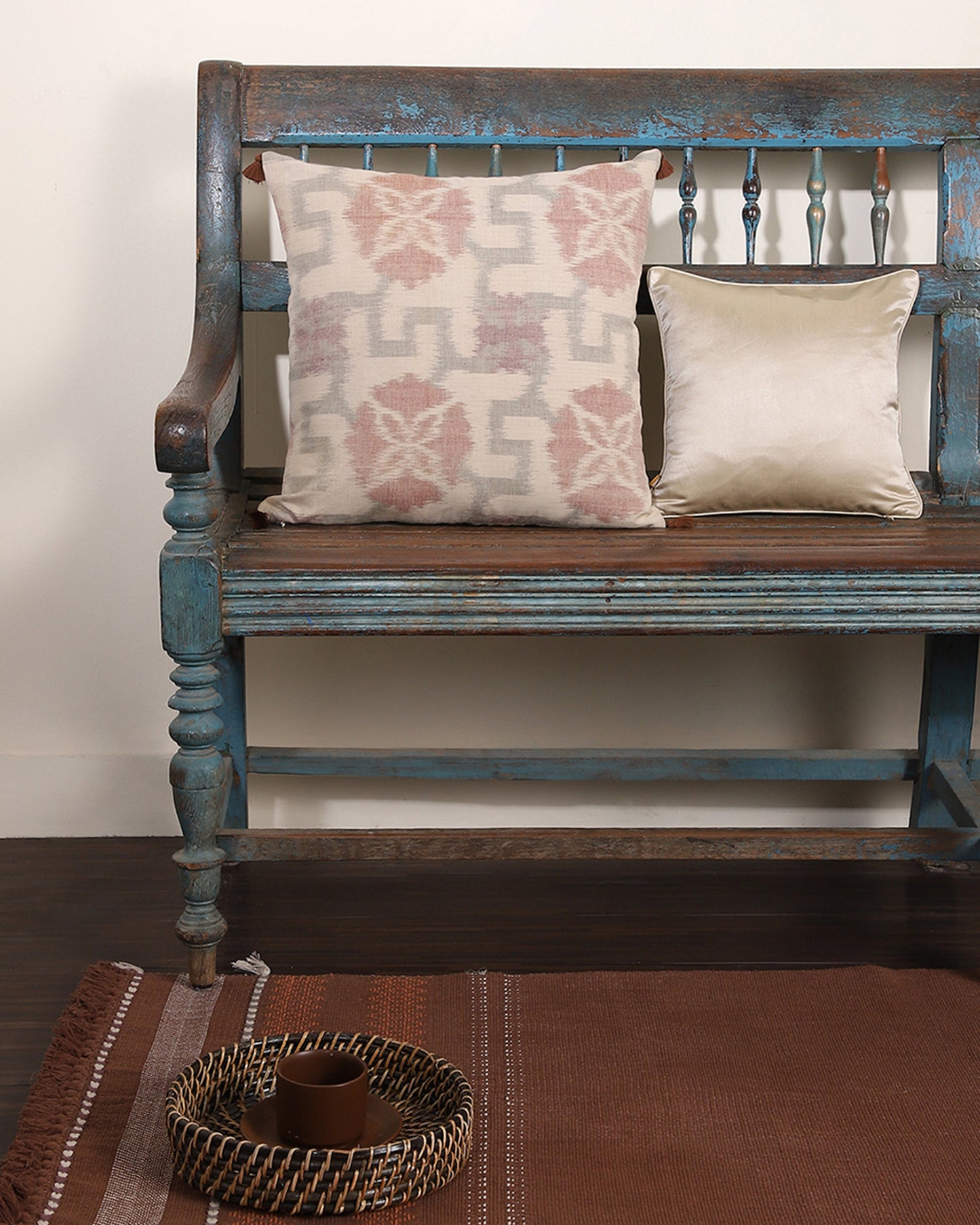 Delma Weft Ikat Cotton Silk Cushion Cover