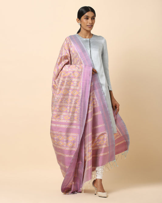Yaashee Weft Ikat Cotton Silk Dupatta