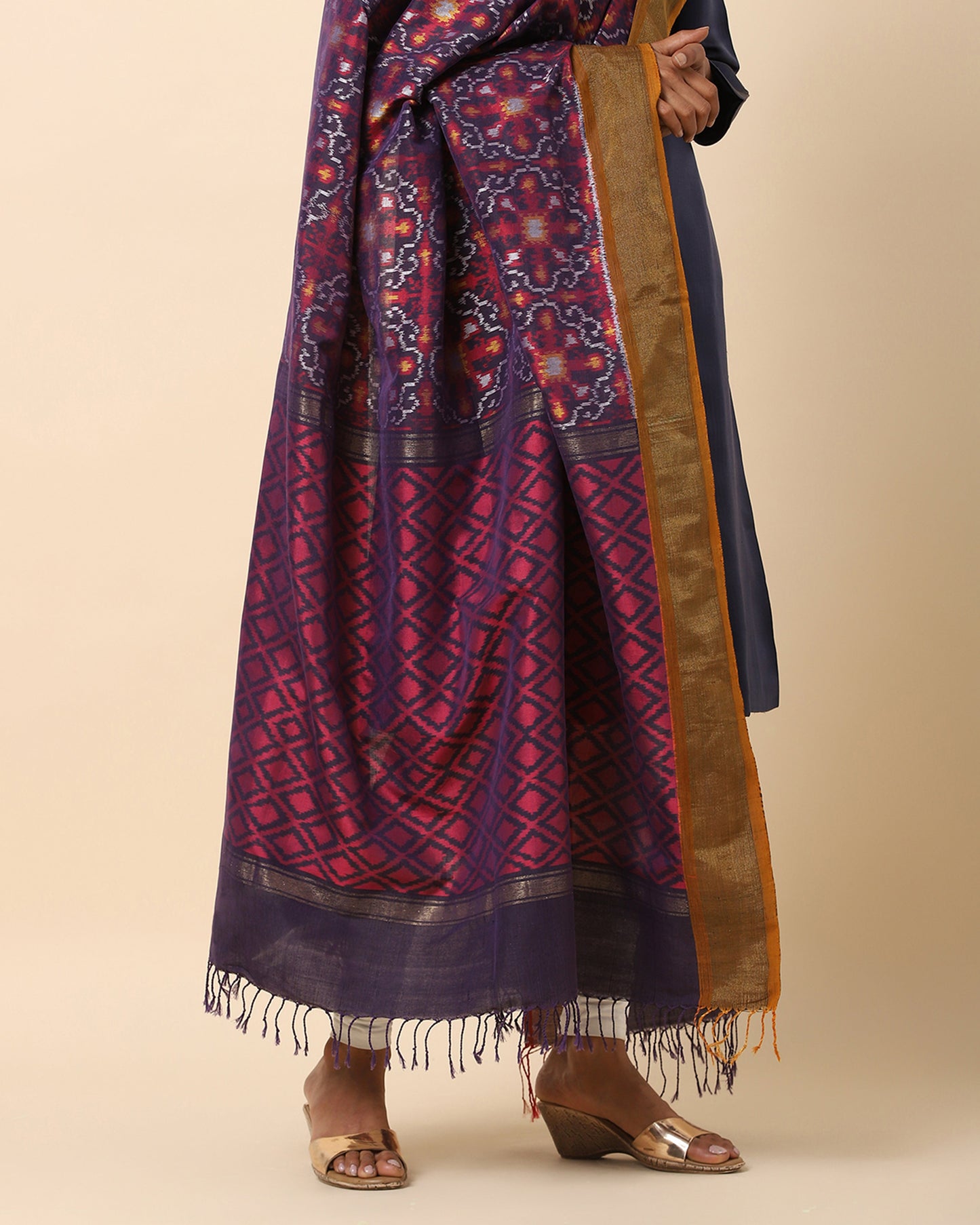Ahilya Weft Ikat Cotton Silk Dupatta