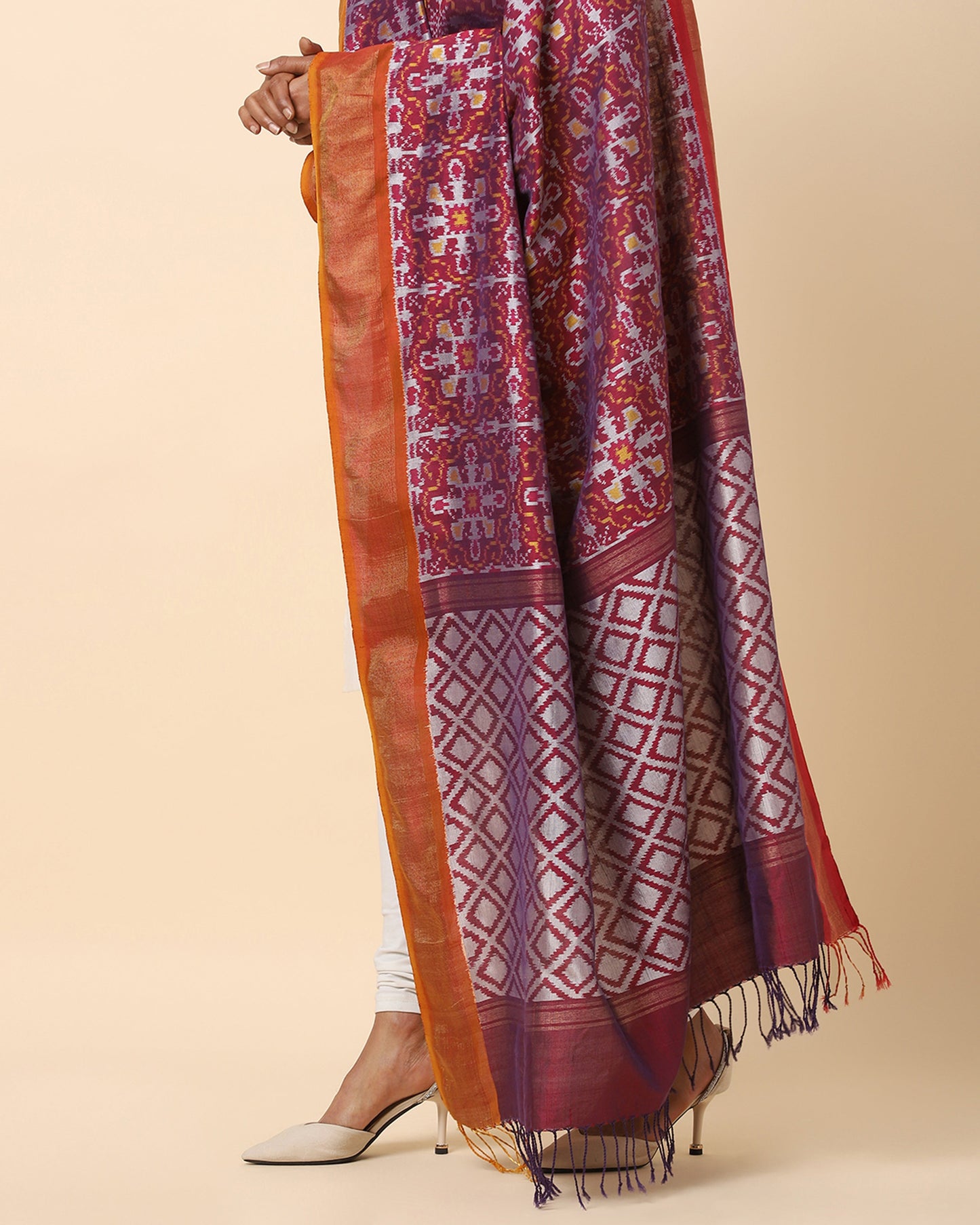 Ahilya Weft Ikat Cotton Silk Dupatta