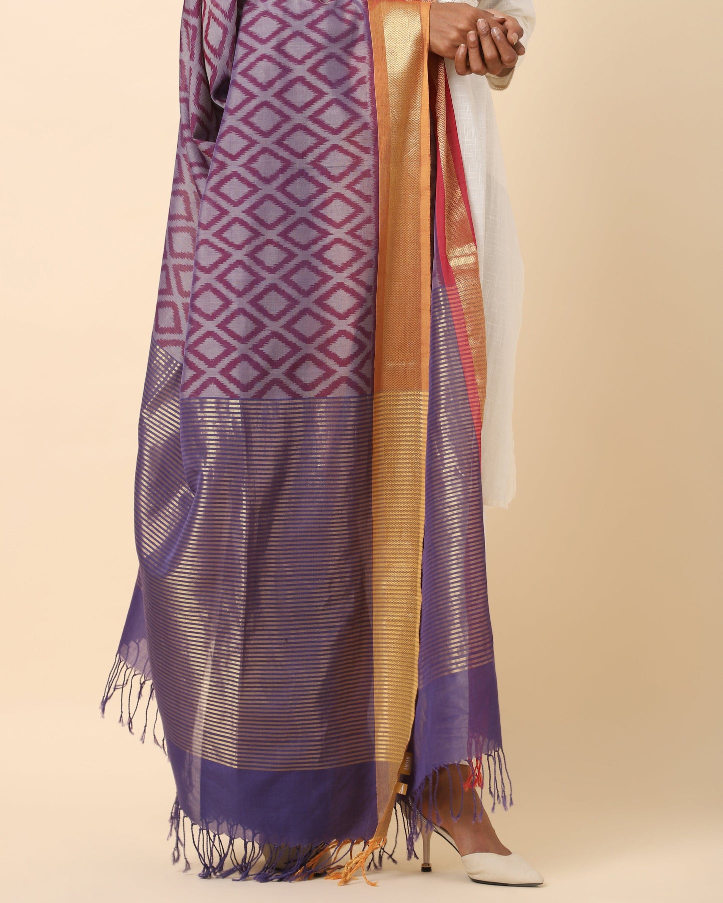 Gheethi Weft Ikat Cotton Dupatta