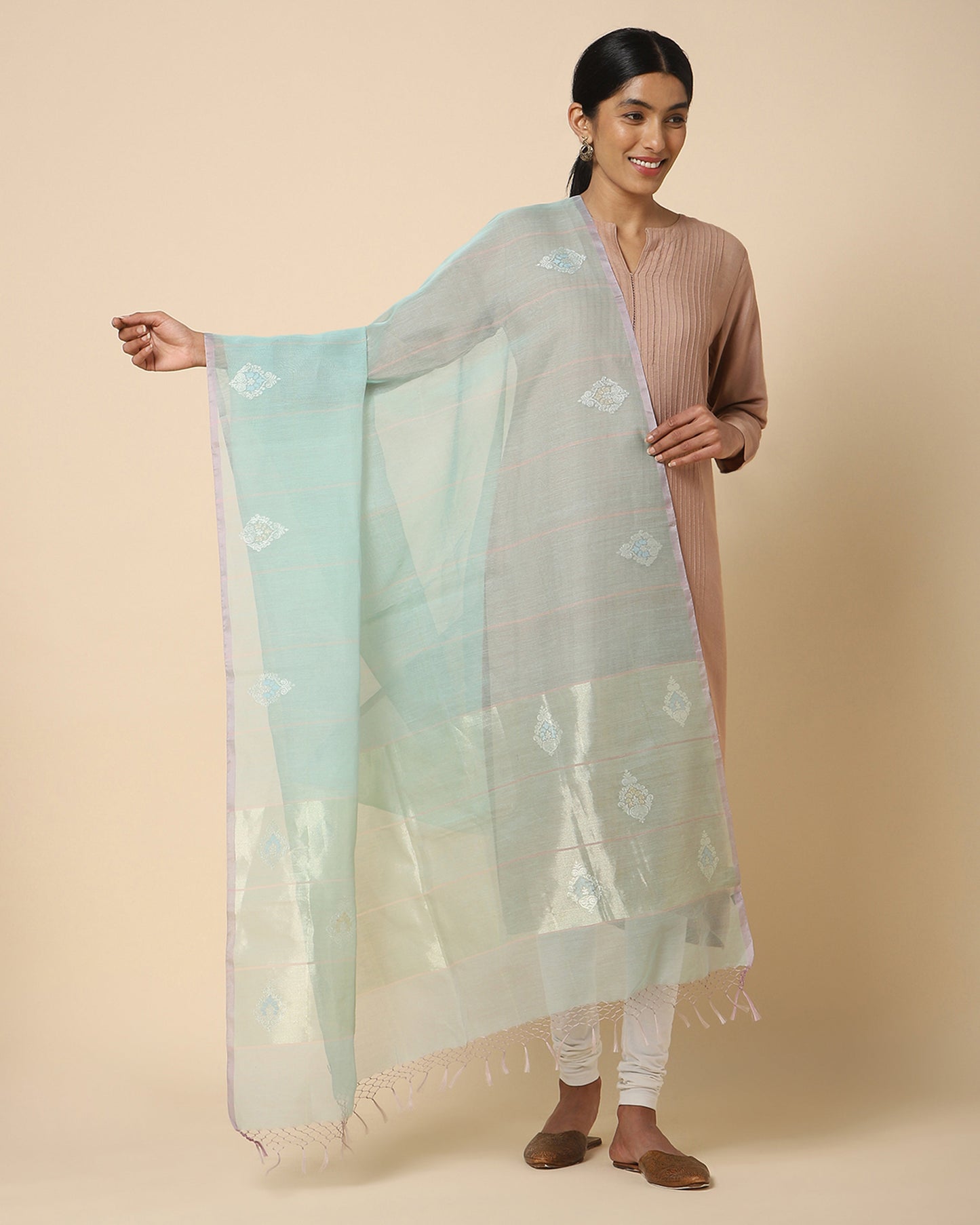 Parthee Jamdani Silk Cotton Dupatta