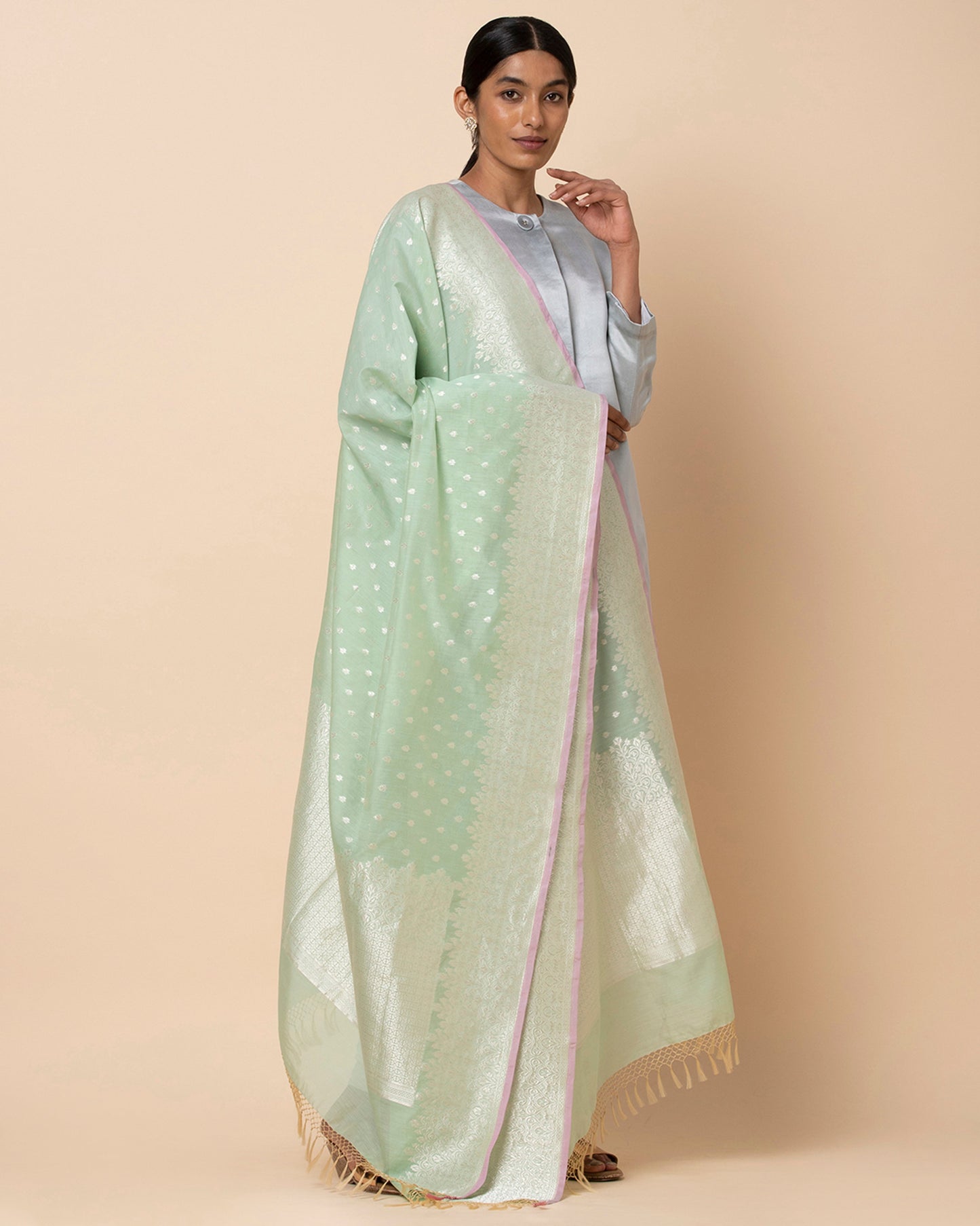 Swasti Cutwork Silk Cotton Dupatta