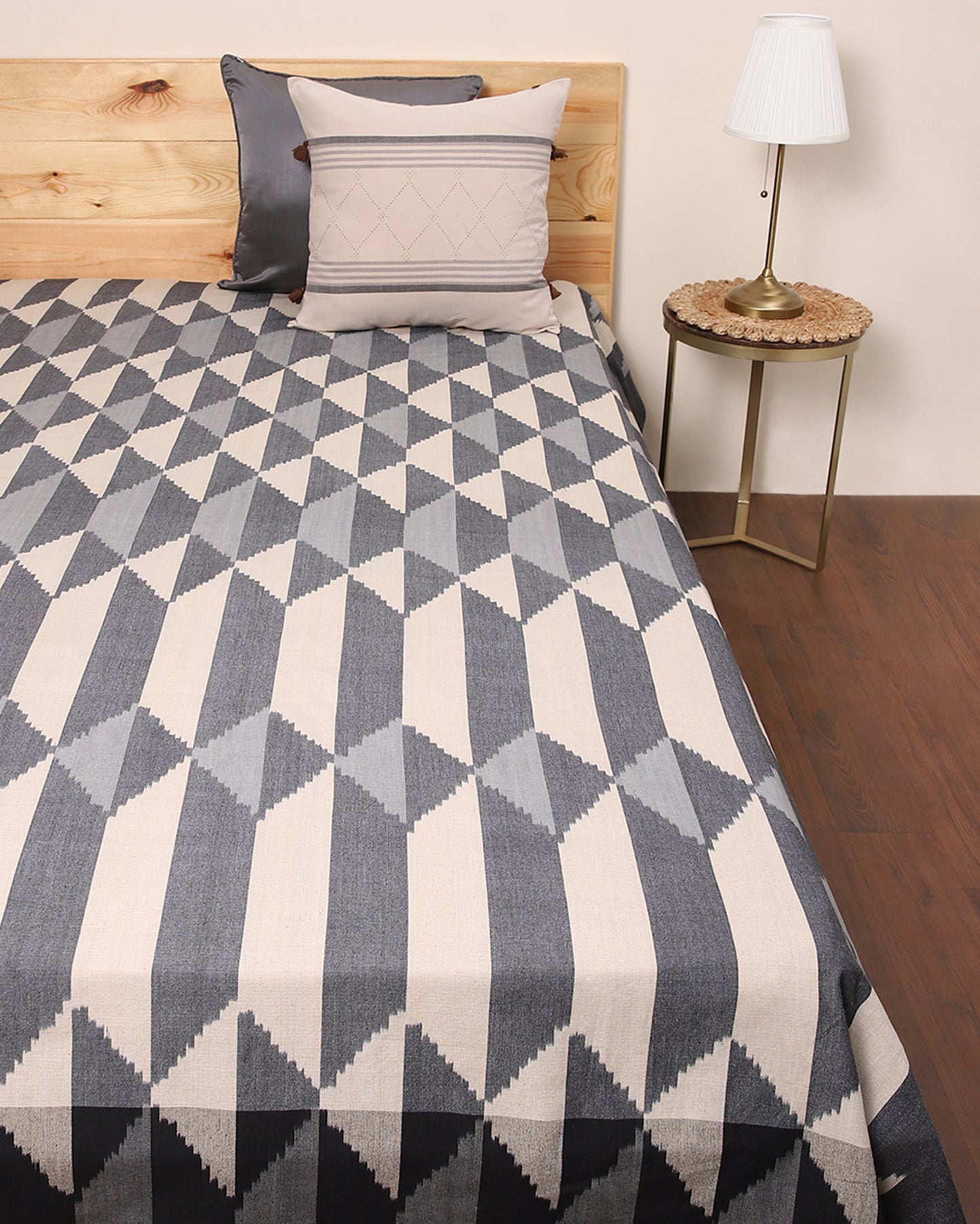 Nisha Warp Ikat Cotton Bed Cover