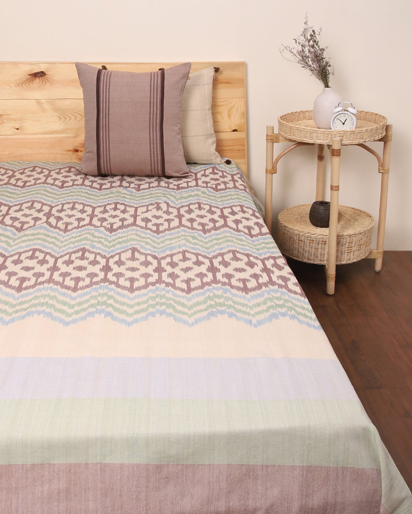 Zandra Warp Ikat Cotton Bed Cover