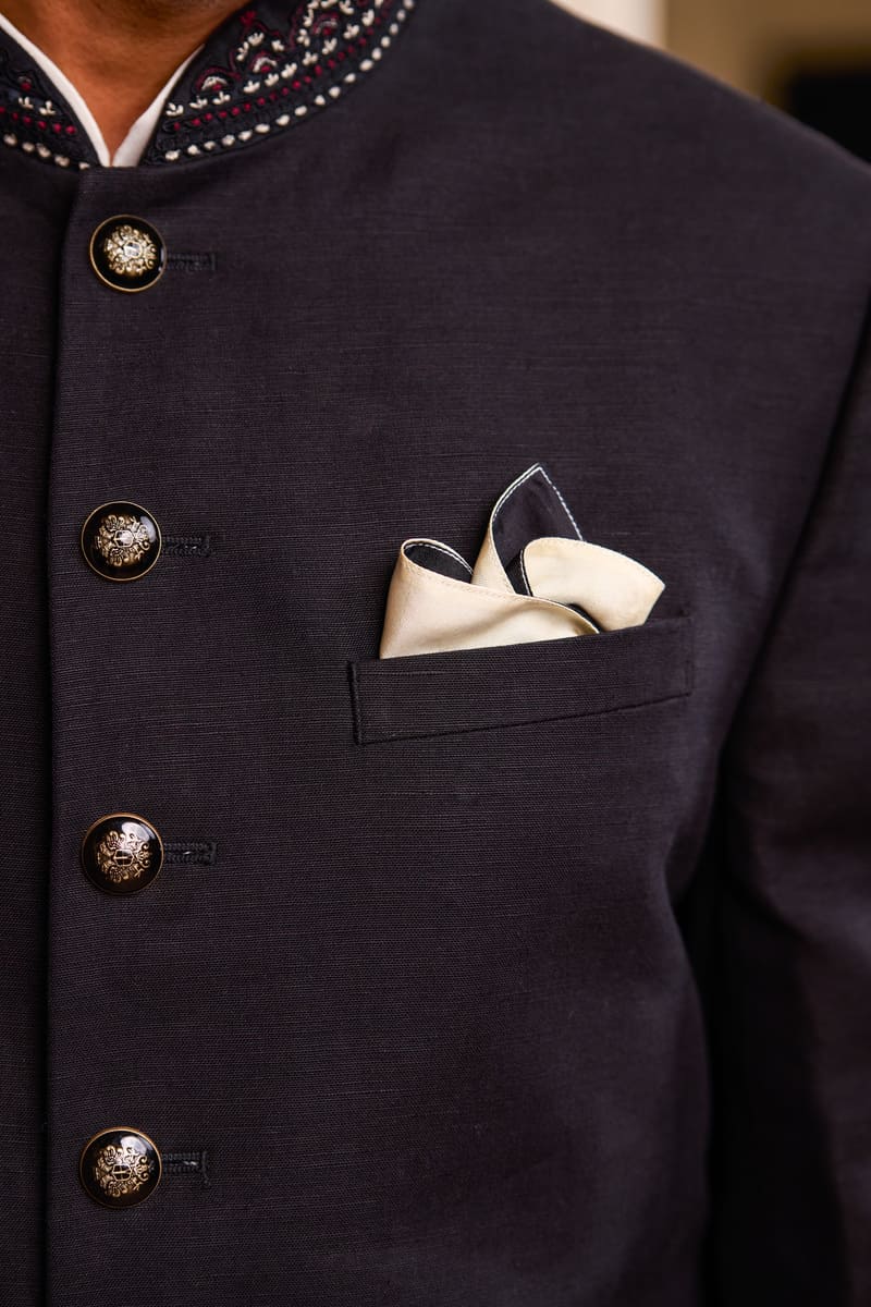 Linen Sherwani Paired with Salwar