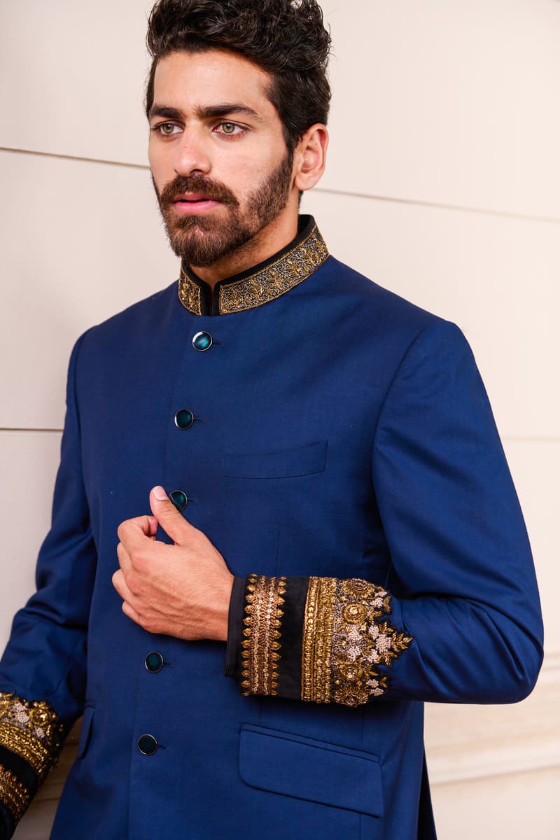 Neck And Sleeve Embroidered Bandhgala