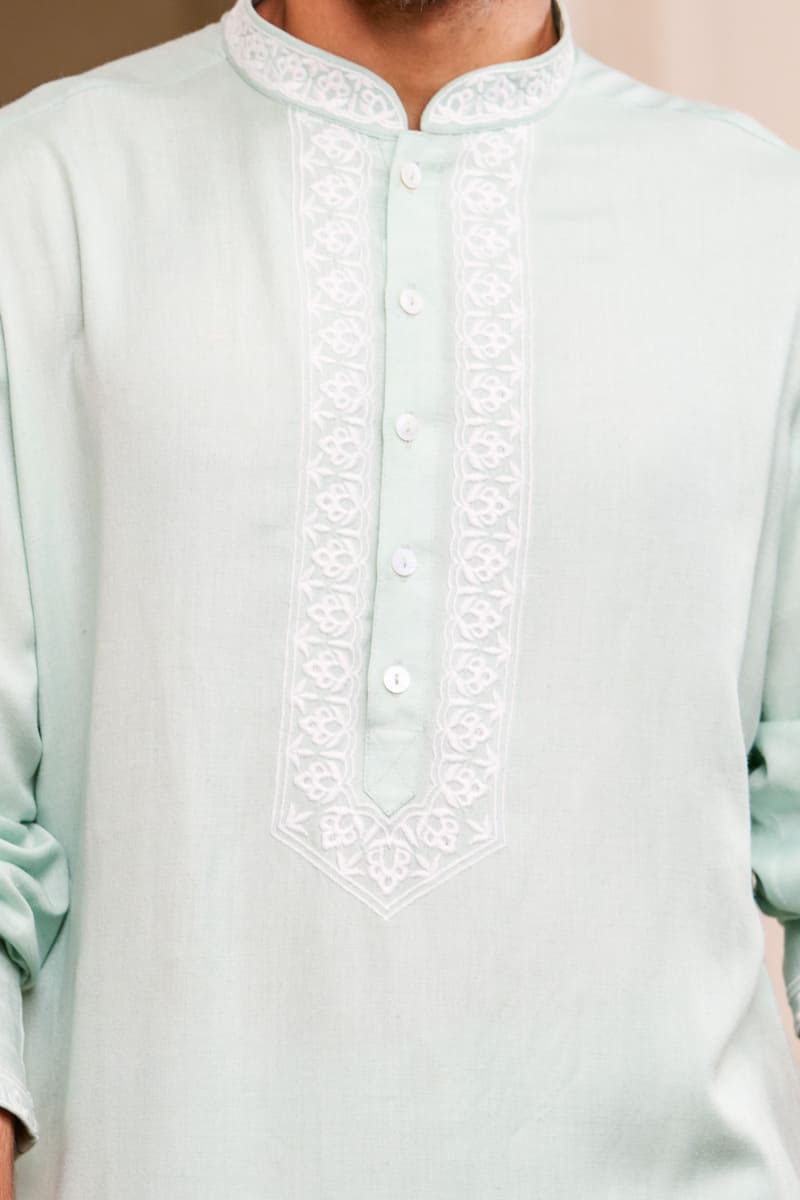Mint Green Cotton Kurta Set