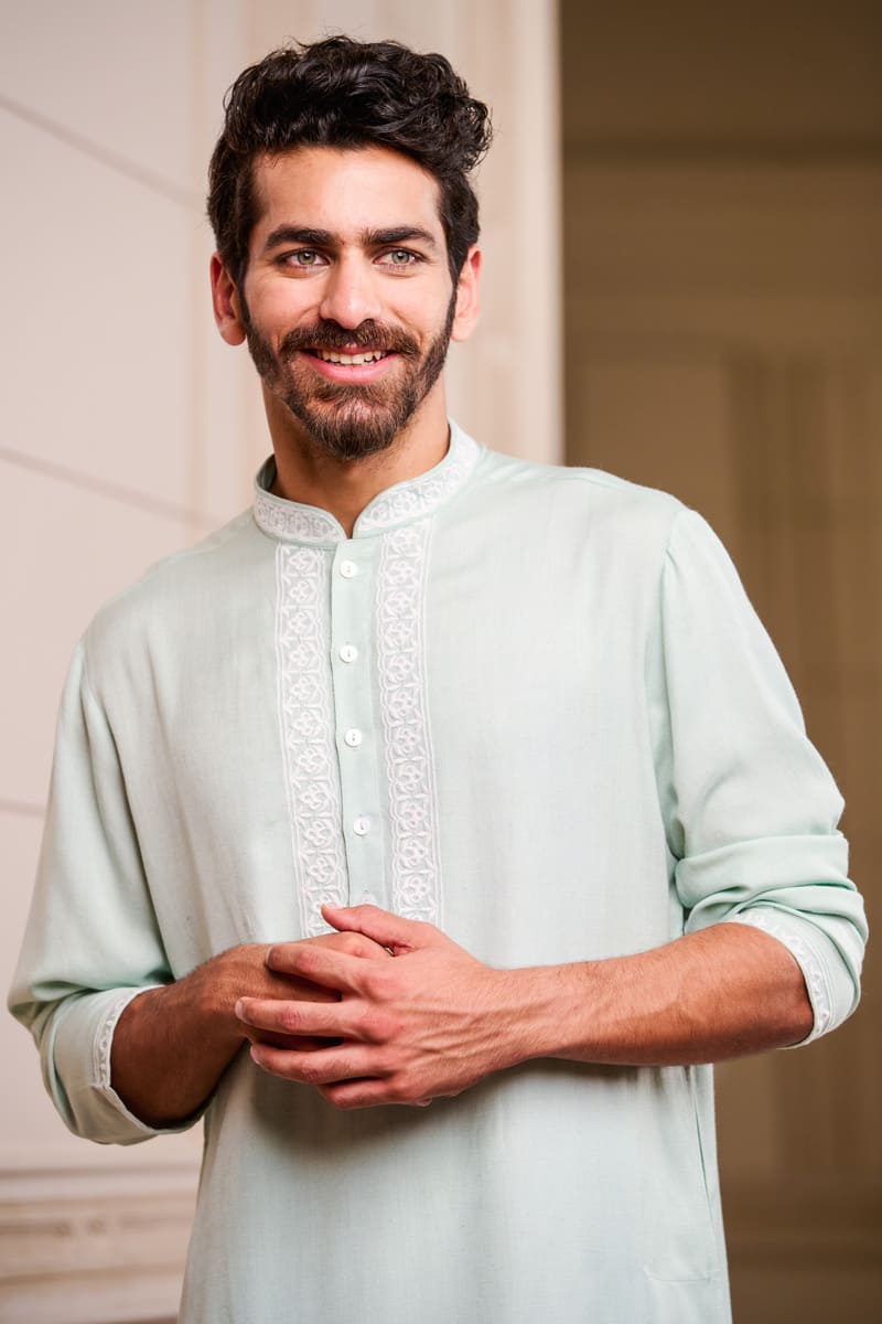 Mint Green Cotton Kurta Set