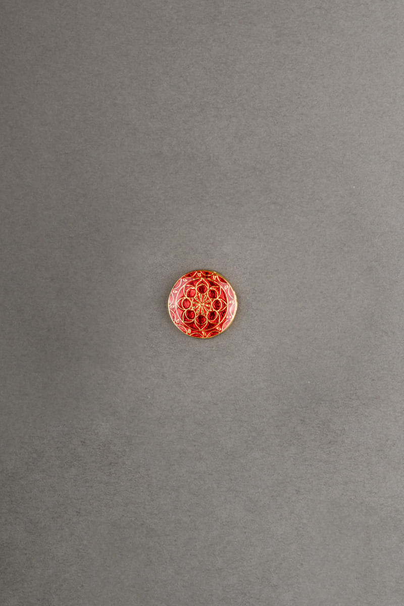 Red Enameled Standout Button