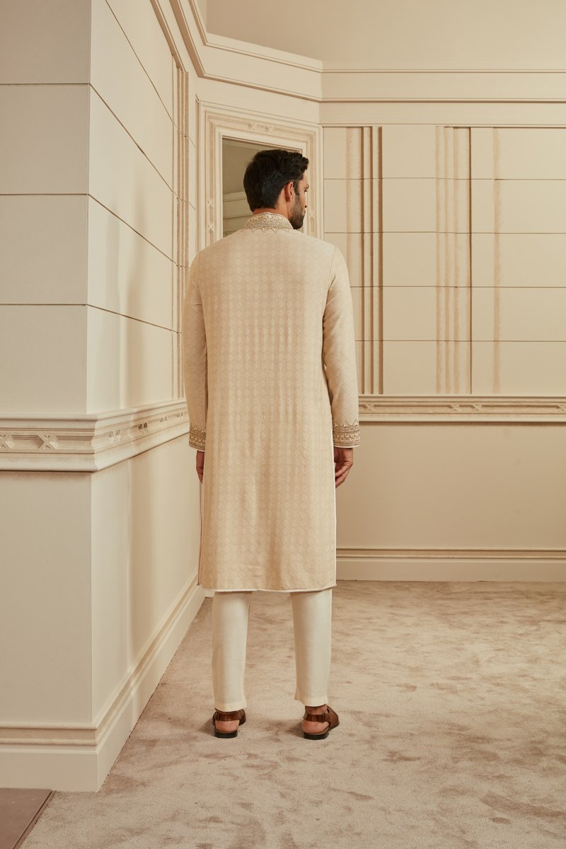 Light Pink Jacquard Kurta Set