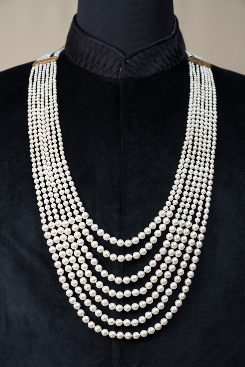 Six Layered Ivory Beaded Mala
