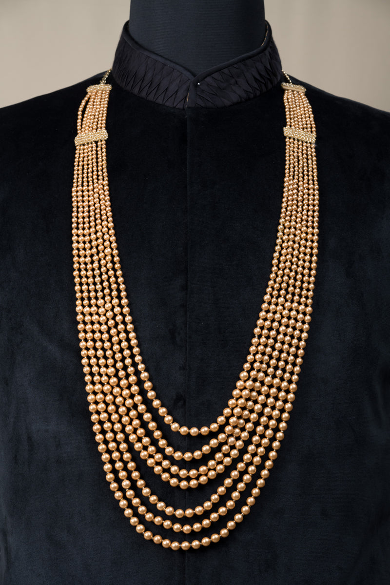 Six Layered Gold Beaded Mala