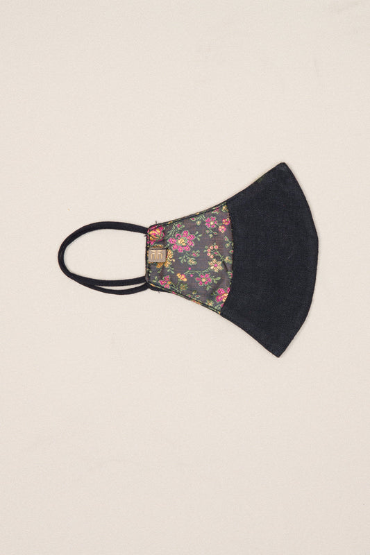 Black Floral Mask
