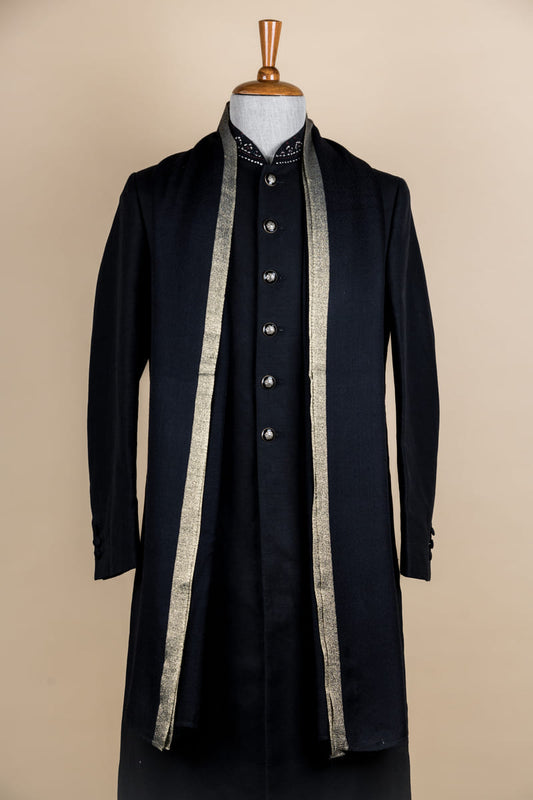 Black Shawl With Golden Border