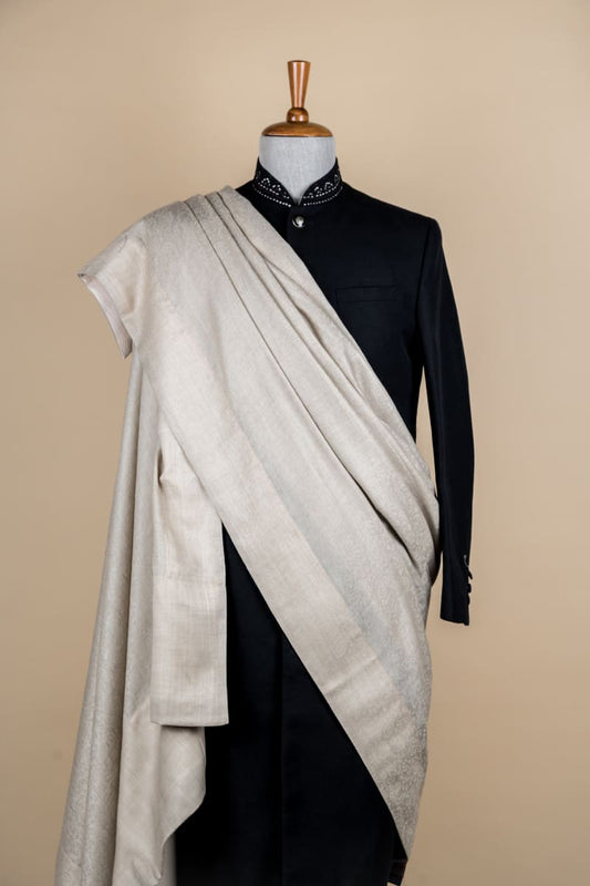 Ivory Subtle Embroidered Shawl