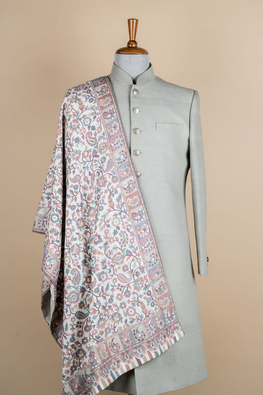 White Modal Satin Backing With
Edge Finishing Shawl