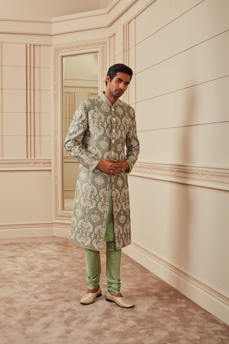 Jade Printed Embroidered Sherwani