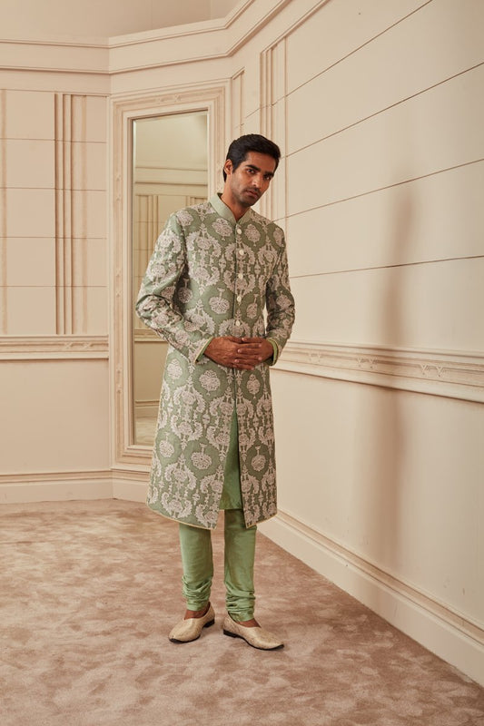 Jade Printed Embroidered Sherwani