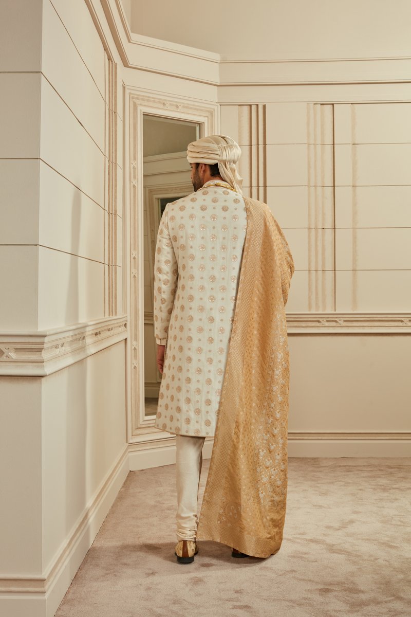 Ivory Embroidered Sherwani