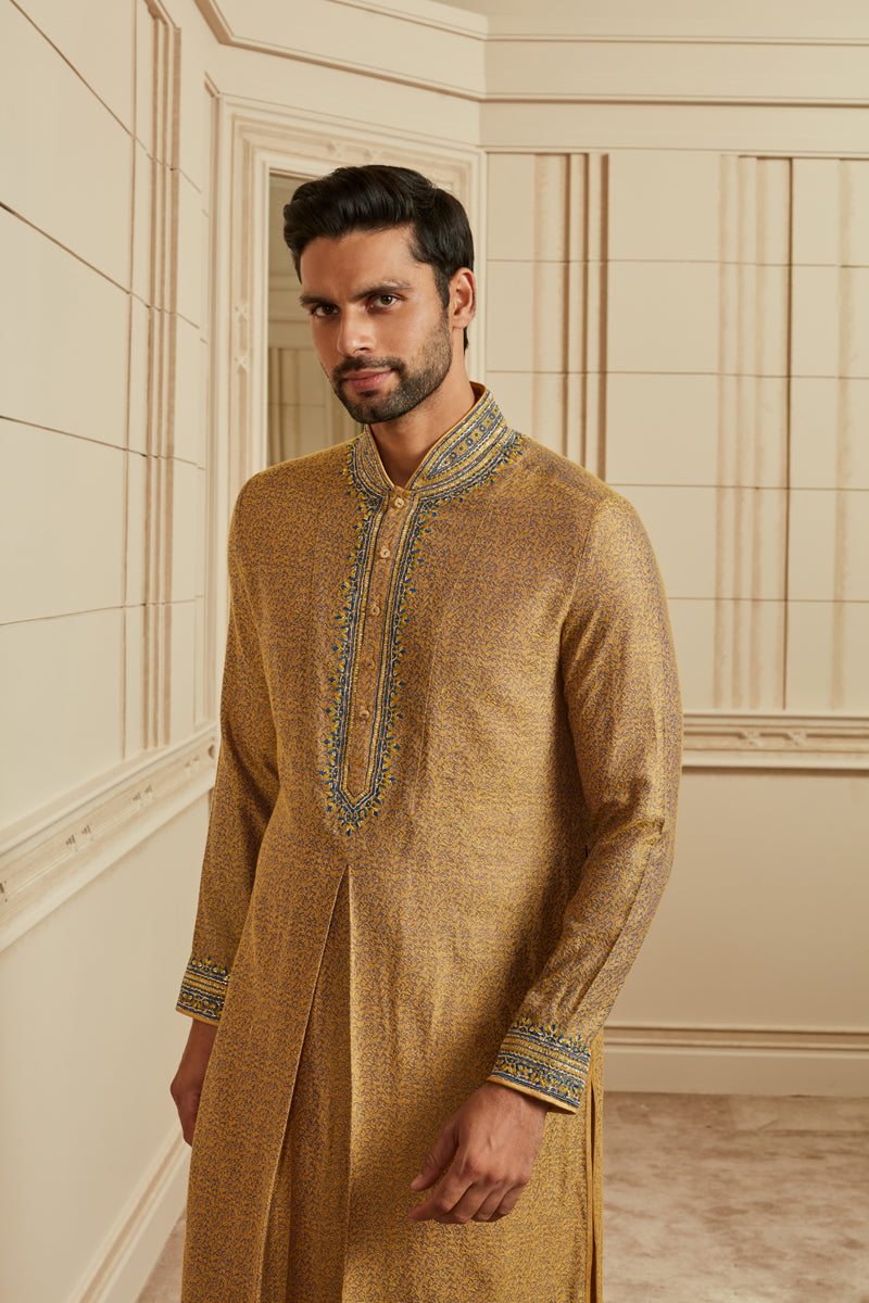 Purple Jacquard Kurta Set