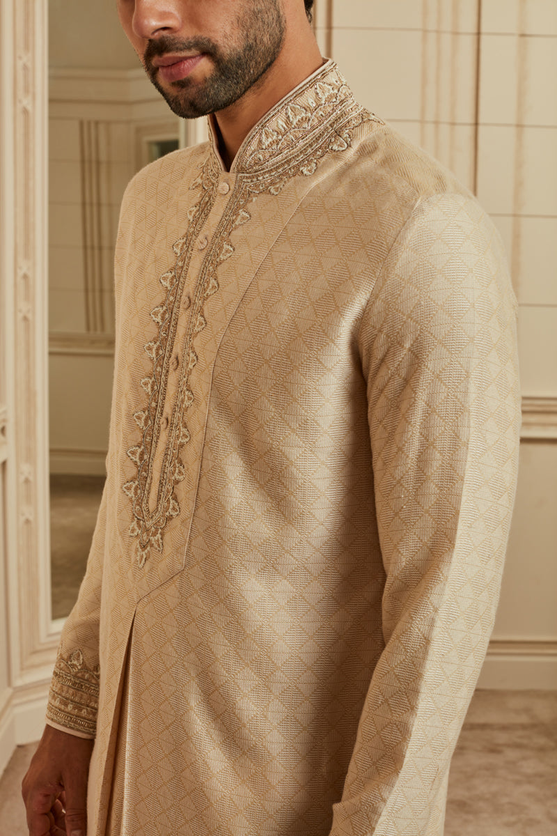 Light Pink Jacquard Kurta Set