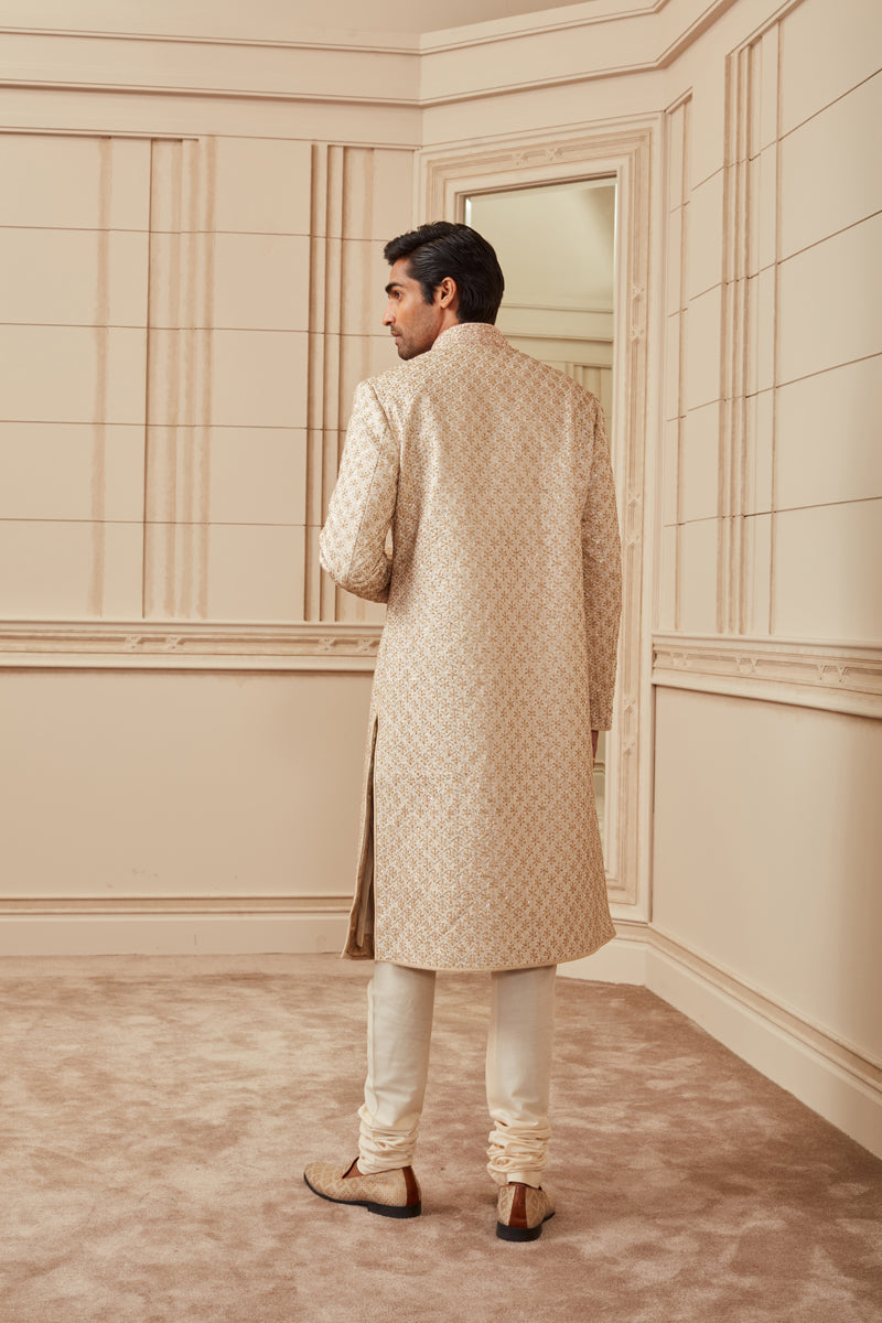 Ivory Brocade Sherwani