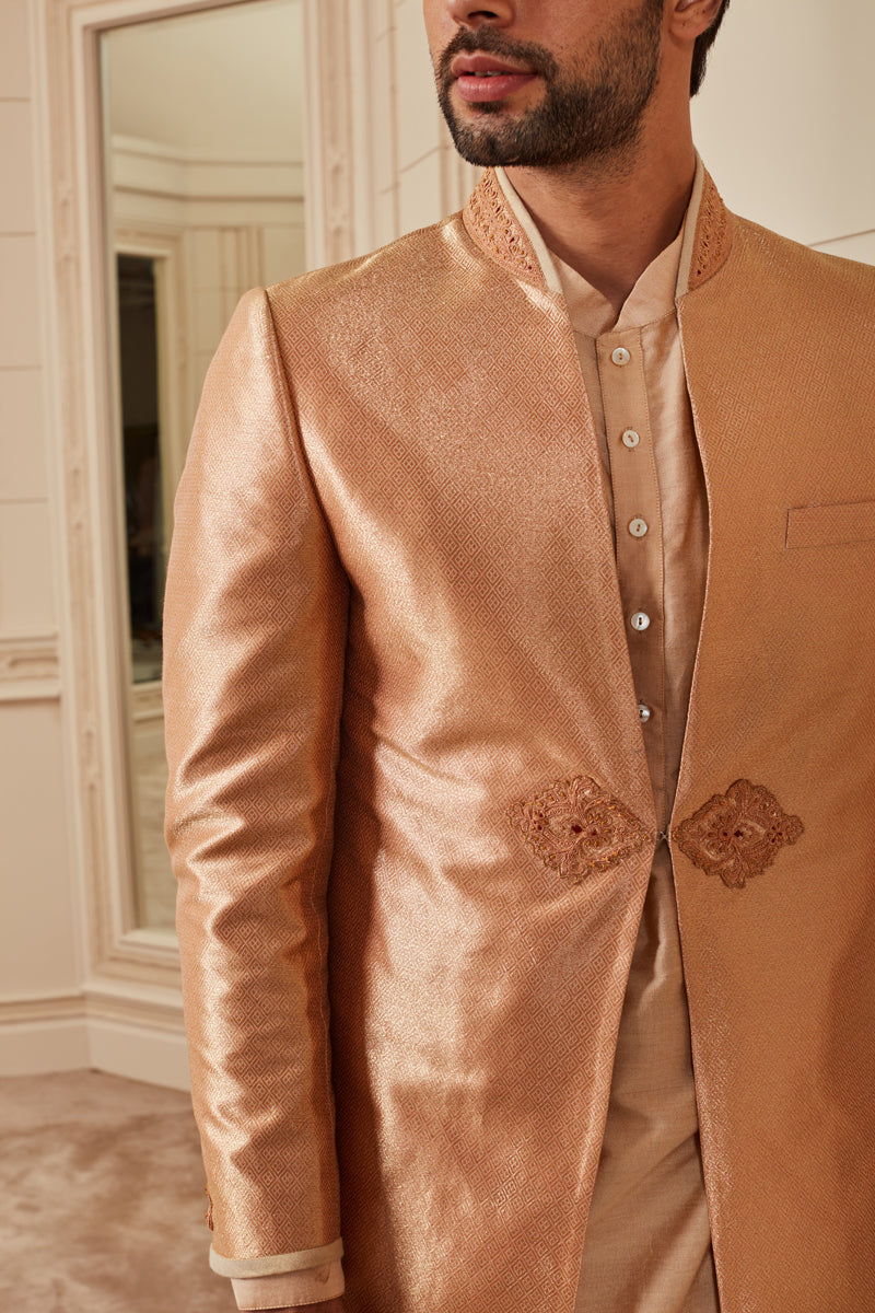 Gold Brocade Sherwani