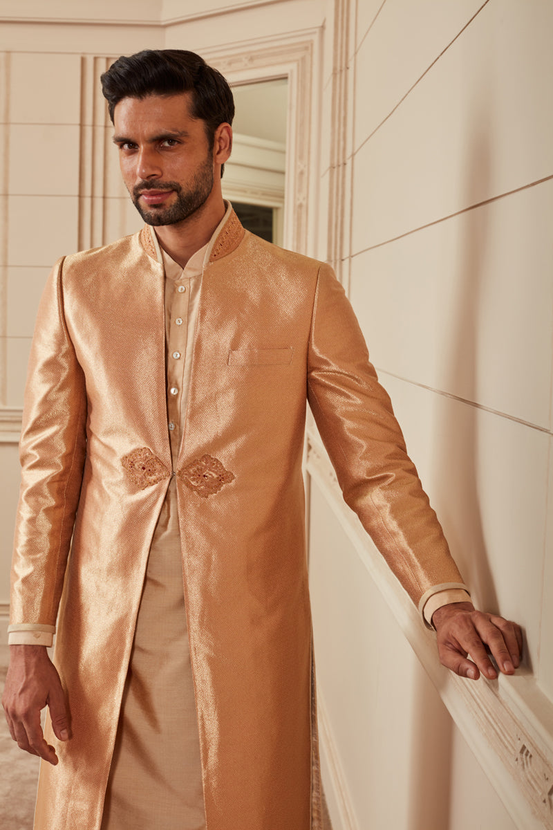 Gold Brocade Sherwani