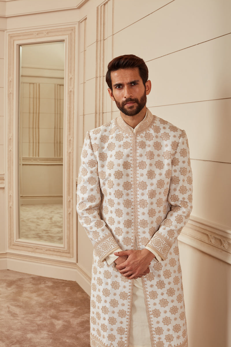 Ivory Dori Embroidered Sherwani