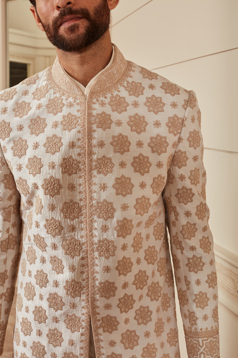 Ivory Dori Embroidered Sherwani