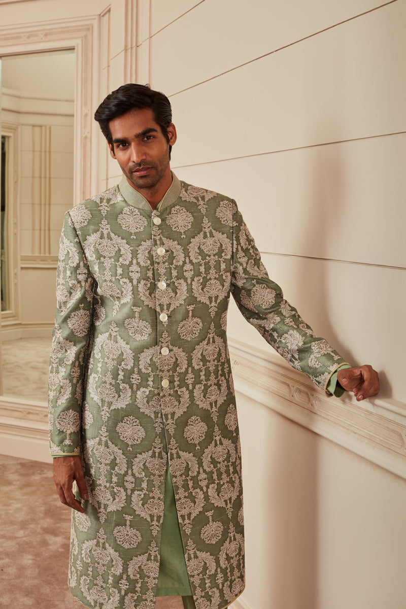 Jade Printed Embroidered Sherwani