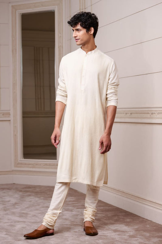 Ivory All Over Textured Kurta Set