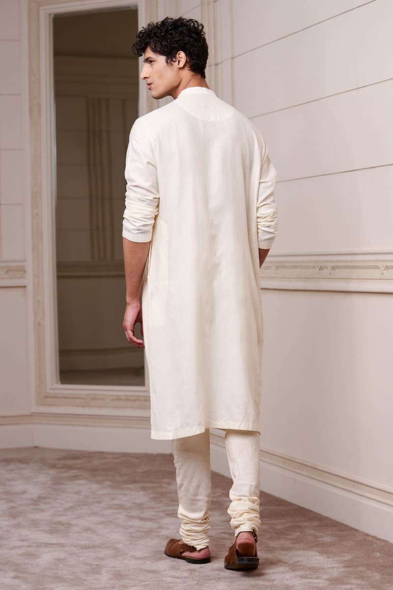 Ivory All Over Textured Kurta Set