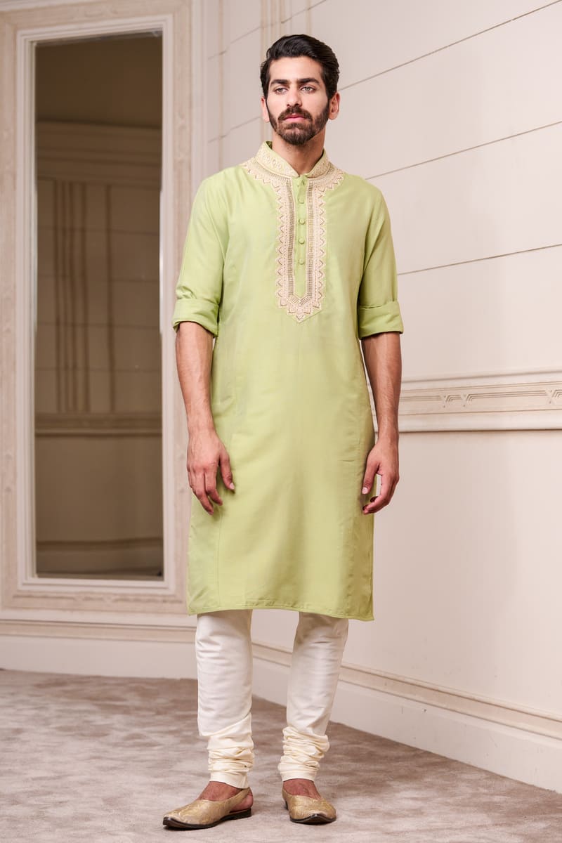 Jade Green Aari Embroidered Kurta Set