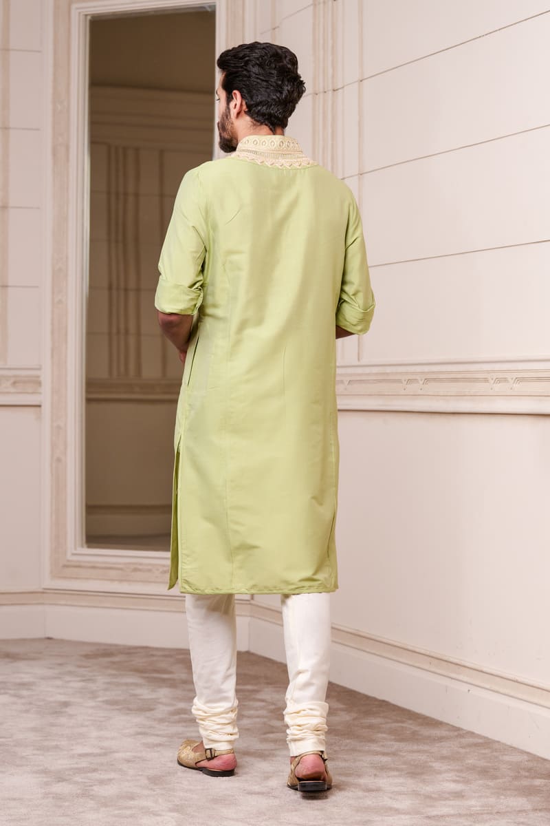 Jade Green Aari Embroidered Kurta Set