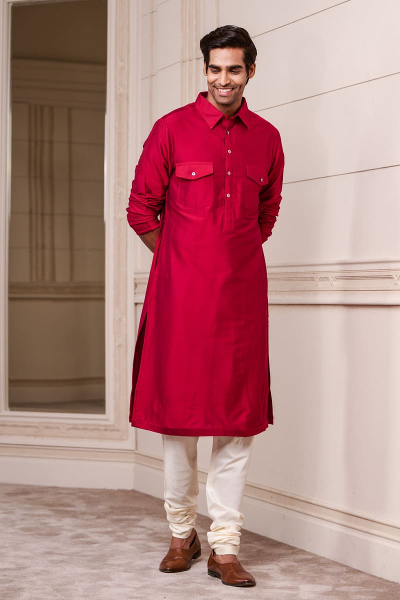 Red Basic Single Kurta