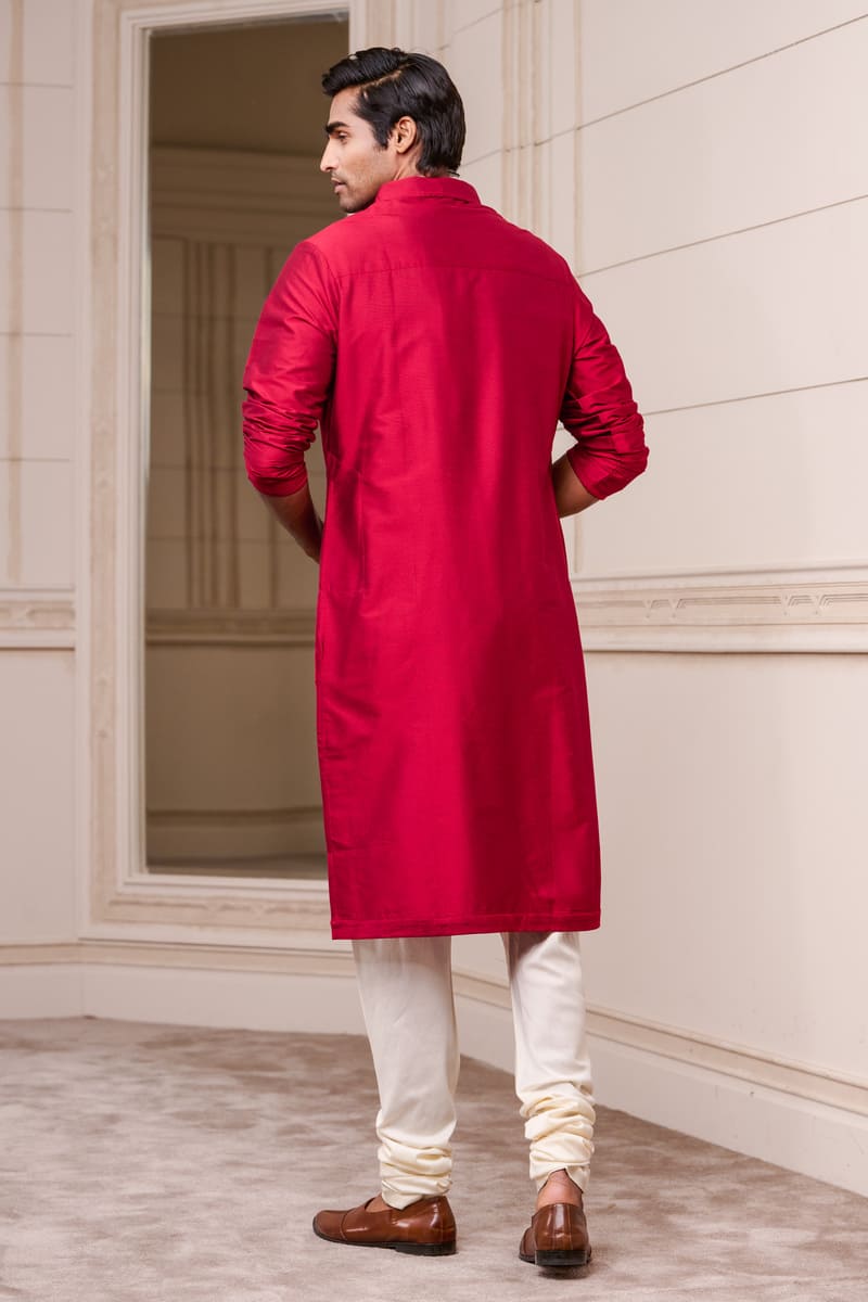 Red Basic Single Kurta