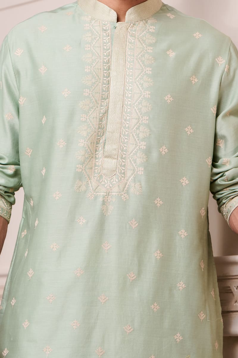 Placement Embroidery Kurta Set
