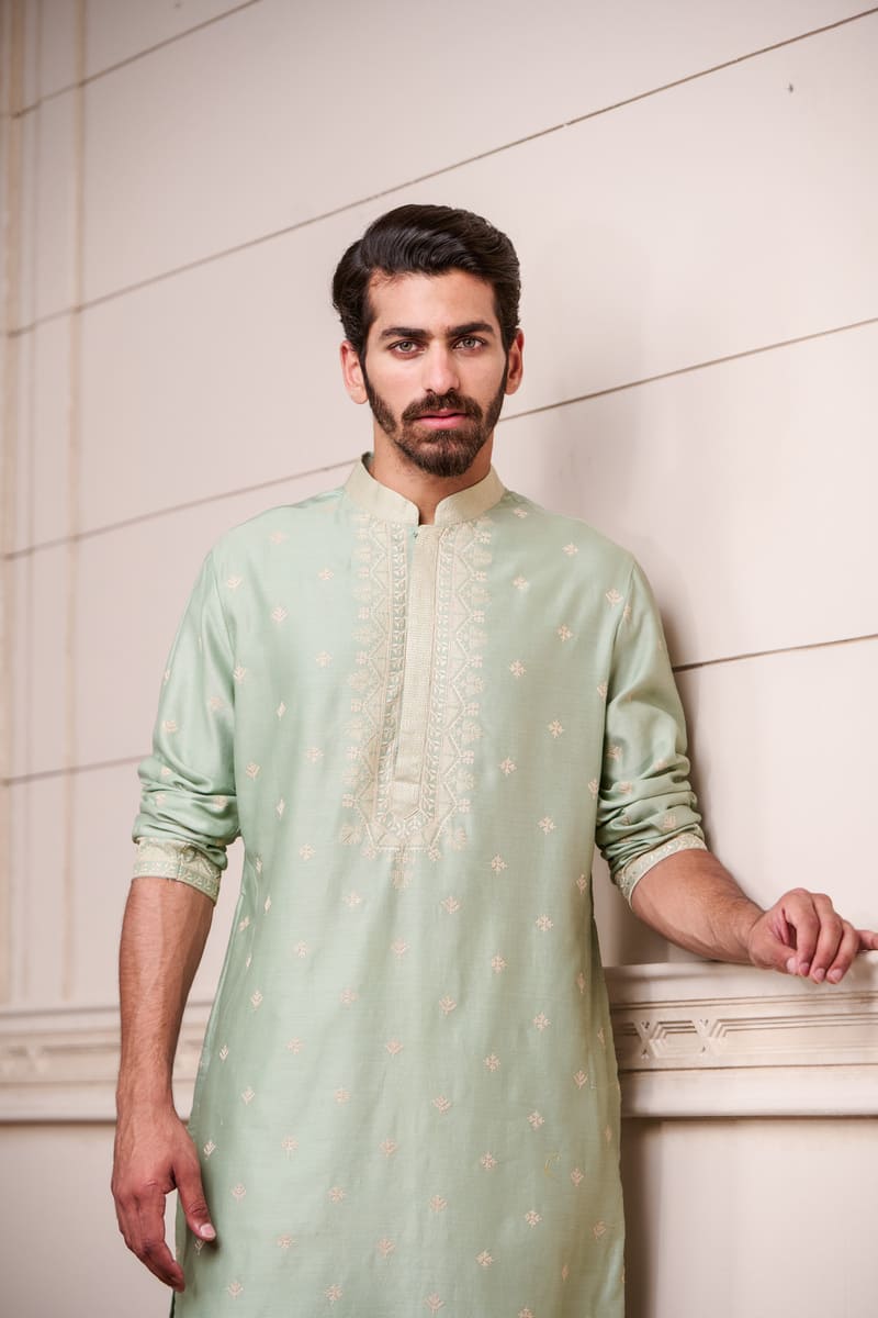 Placement Embroidery Kurta Set