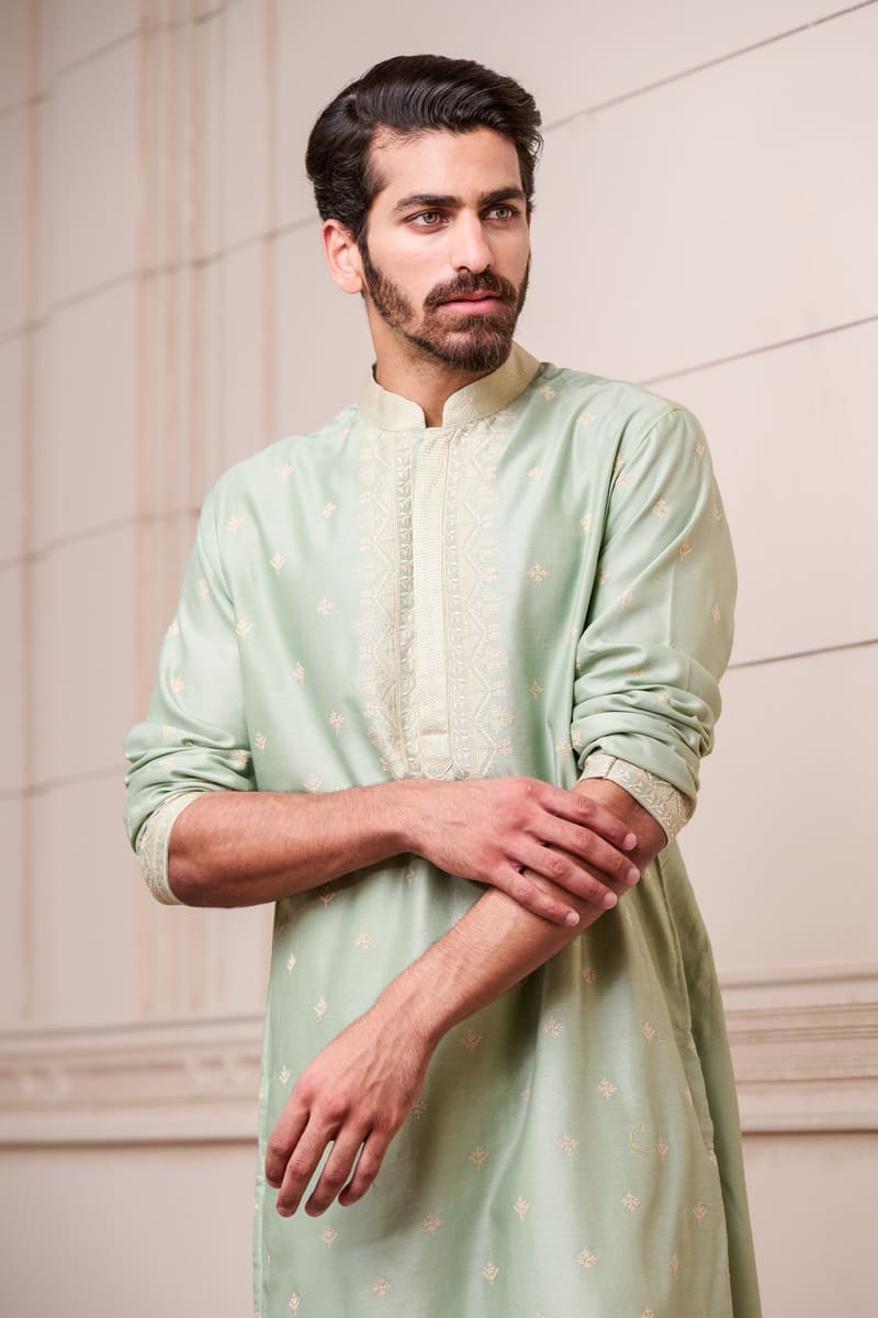 Placement Embroidery Kurta Set