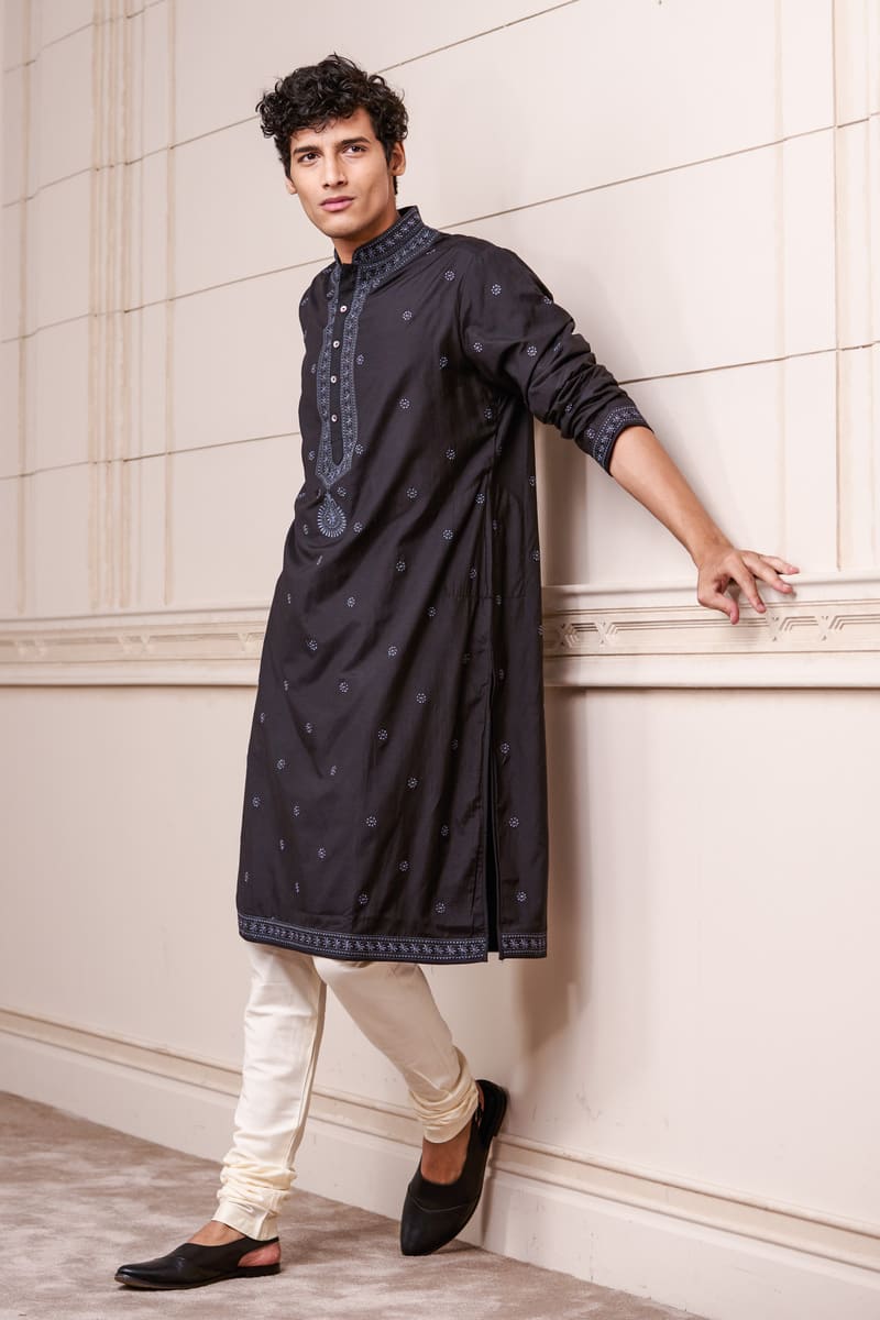 Black Chikankari Kurta Set