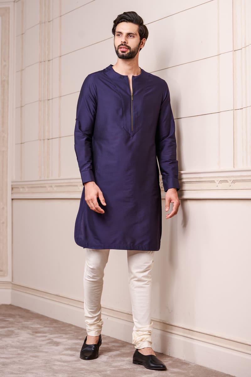 Navy Round Neck Single Kurta