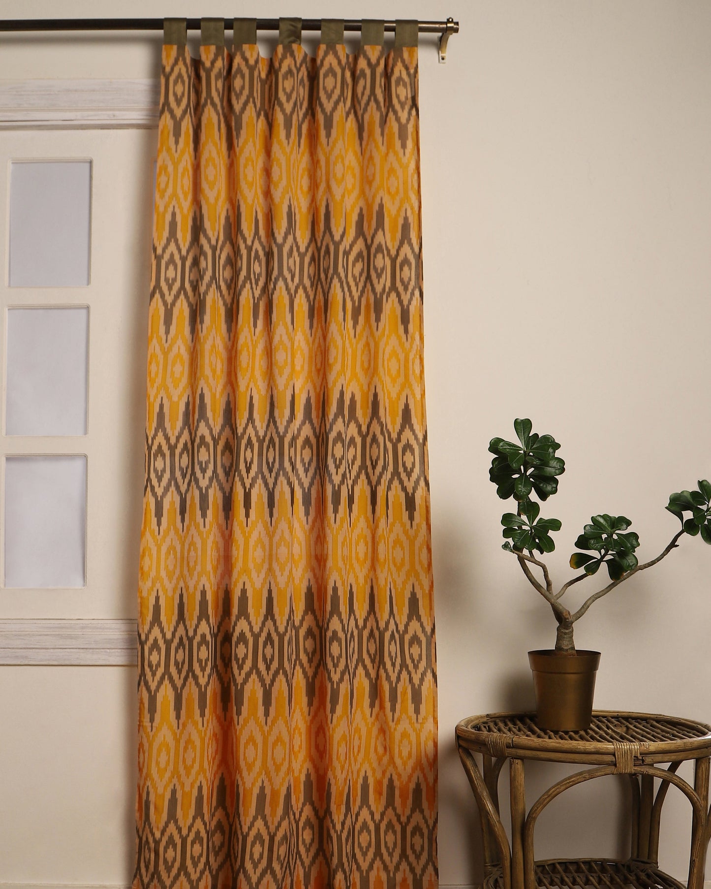 Pavan Warp Ikat Cotton Curtain