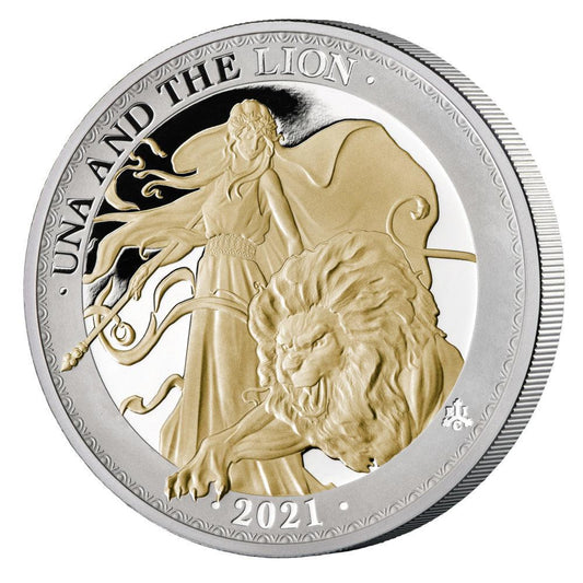 2021 Una & the Lion 1oz Silver Proof Coin with Selective Gold Plate - SOLD OUT