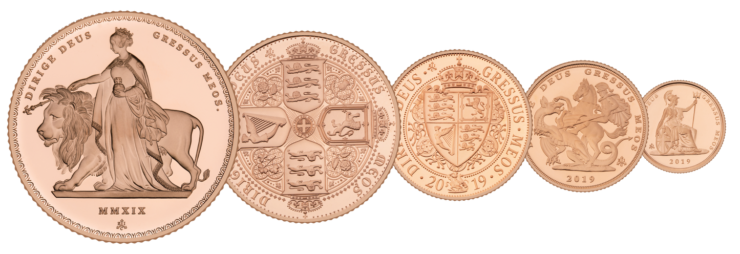 The 2019 Sovereign Gold Proof Five Coin Set