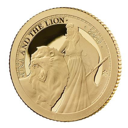 2020 Una and the Lion 1/2g gold proof coin