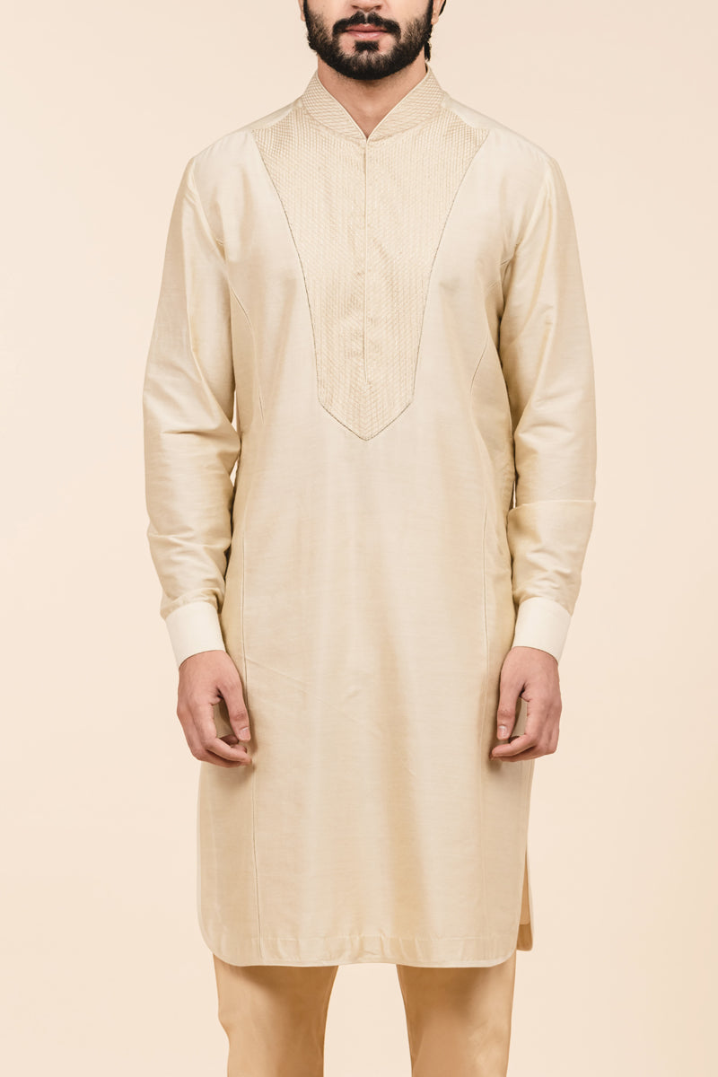 Black Textured Single Kurta