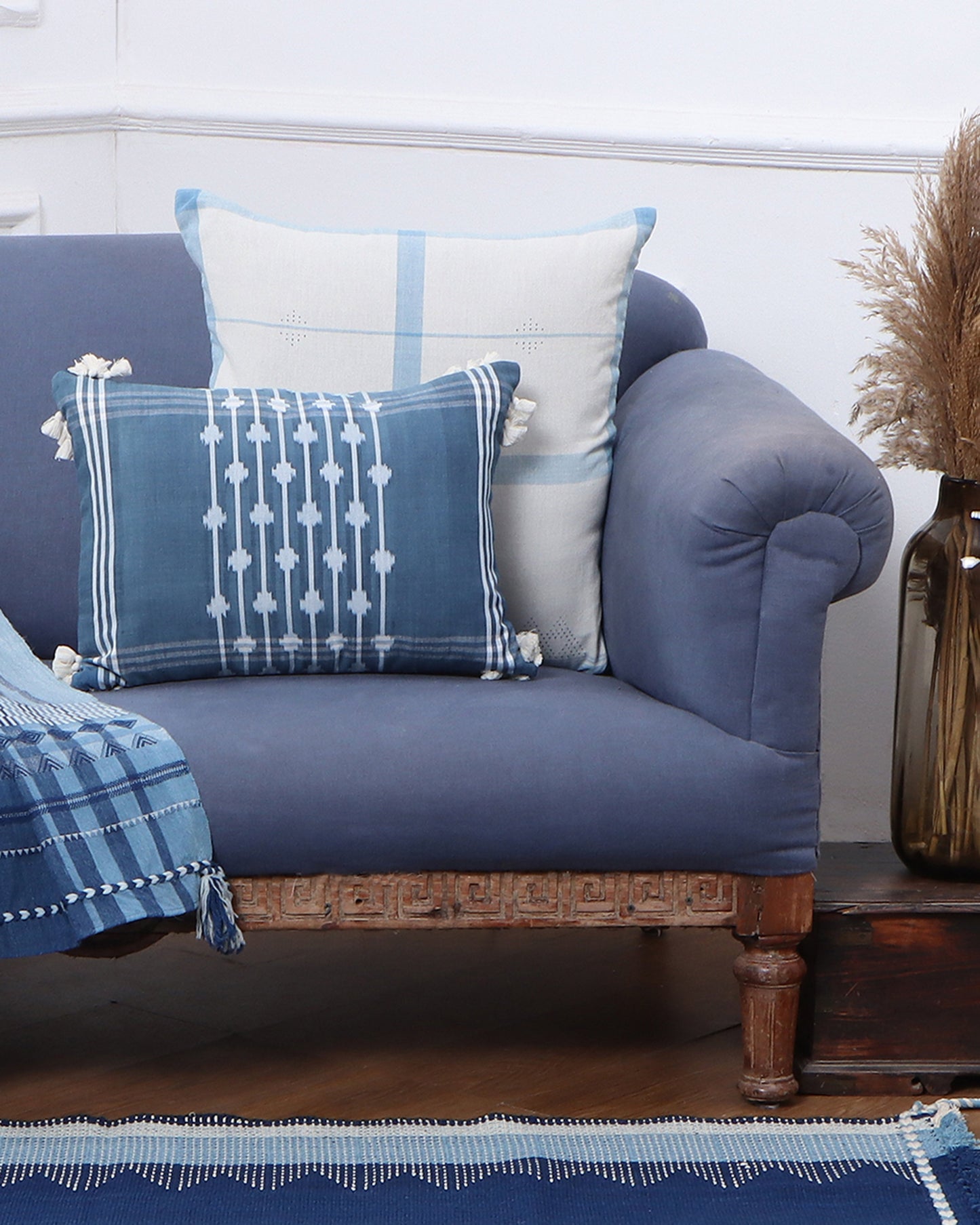Ojas Warp Ikat Cotton Cushion Cover