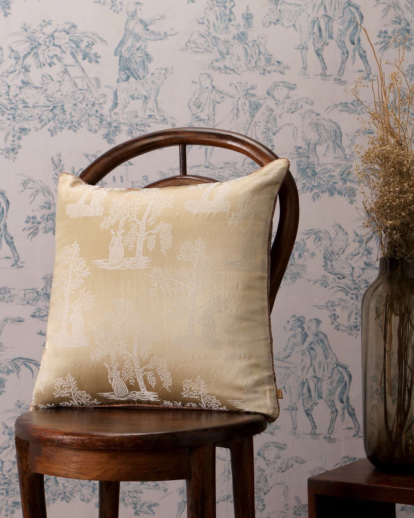 Fleur Tanchoi Silk Cushion Cover